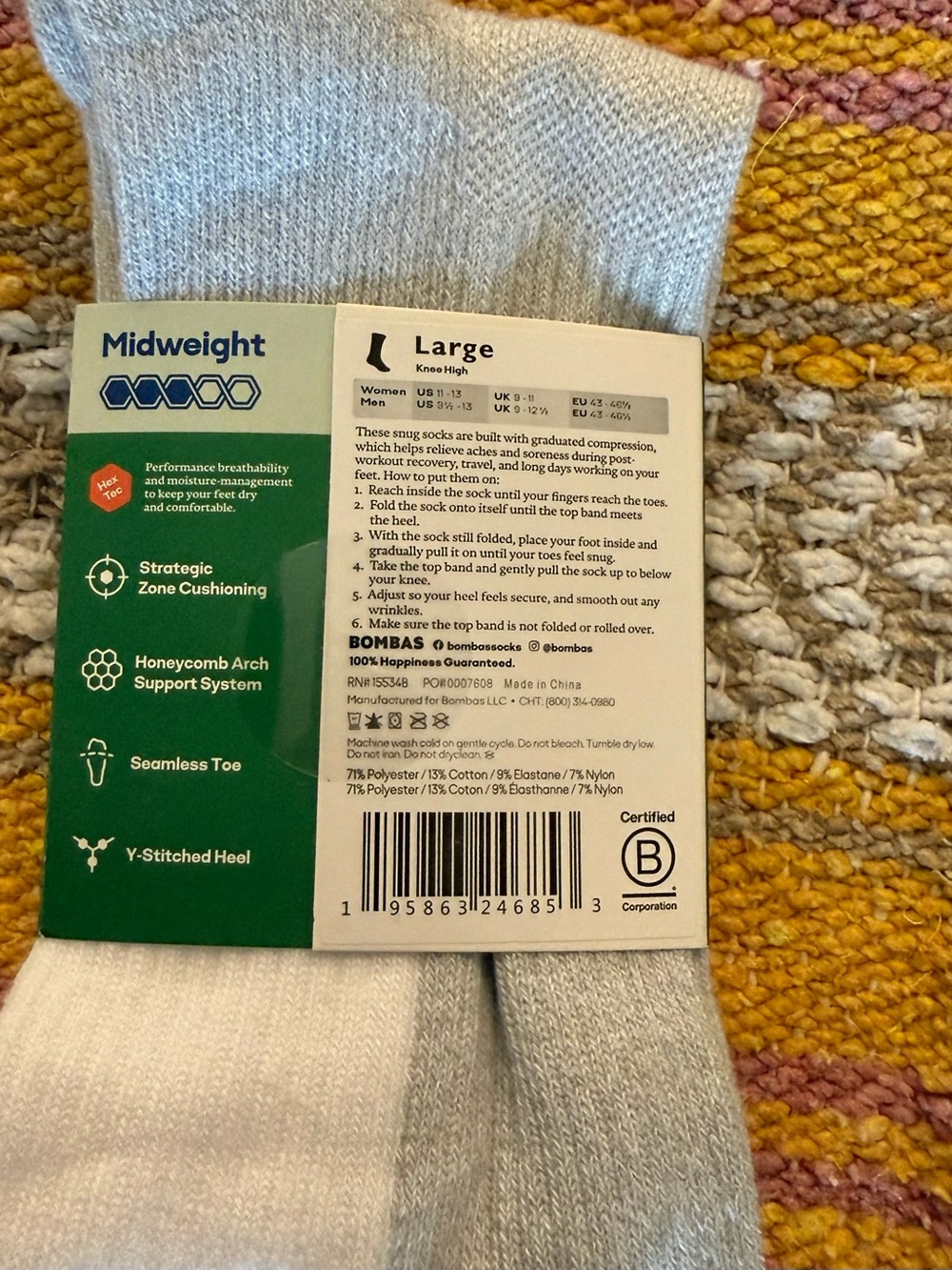 NWTs Bombas compression socks (20/30mmHg)
